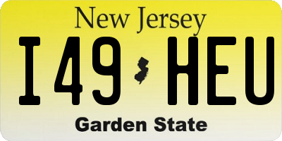 NJ license plate I49HEU