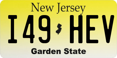 NJ license plate I49HEV