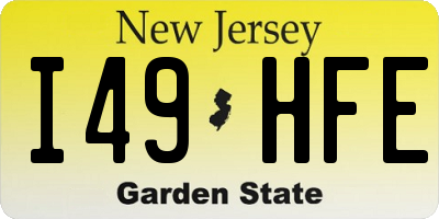 NJ license plate I49HFE