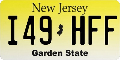 NJ license plate I49HFF