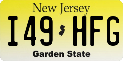 NJ license plate I49HFG