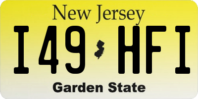 NJ license plate I49HFI