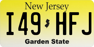 NJ license plate I49HFJ