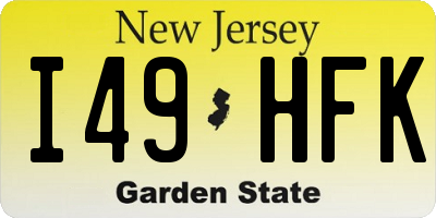 NJ license plate I49HFK