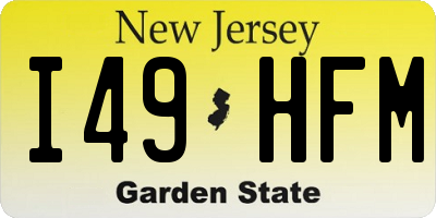 NJ license plate I49HFM
