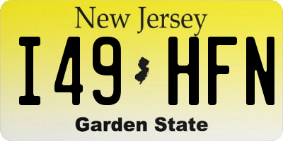 NJ license plate I49HFN