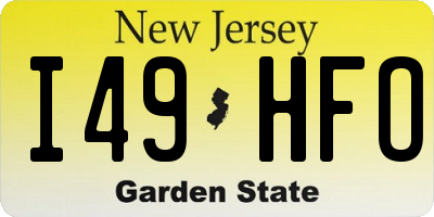 NJ license plate I49HFO