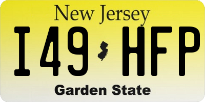 NJ license plate I49HFP