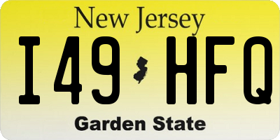 NJ license plate I49HFQ
