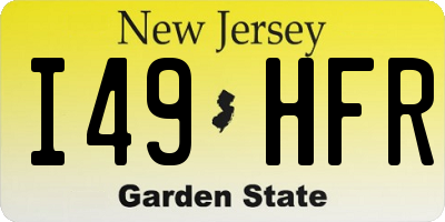 NJ license plate I49HFR