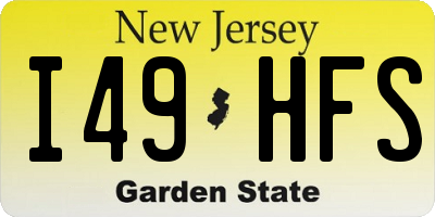 NJ license plate I49HFS