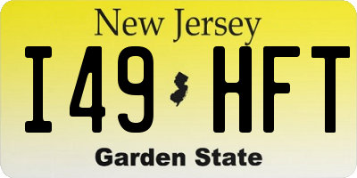 NJ license plate I49HFT