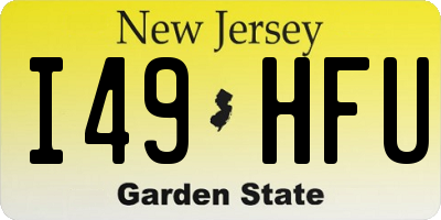NJ license plate I49HFU