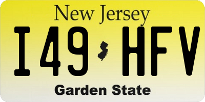 NJ license plate I49HFV