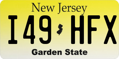 NJ license plate I49HFX