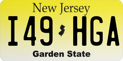 NJ license plate I49HGA