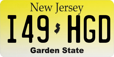 NJ license plate I49HGD