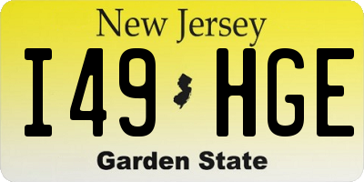 NJ license plate I49HGE