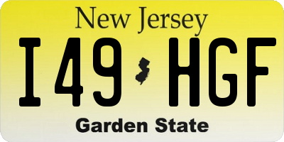 NJ license plate I49HGF