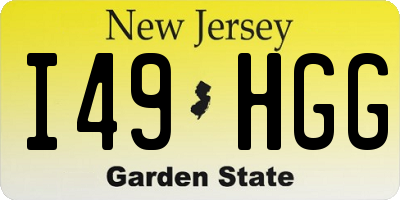 NJ license plate I49HGG