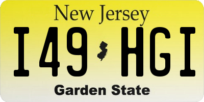 NJ license plate I49HGI