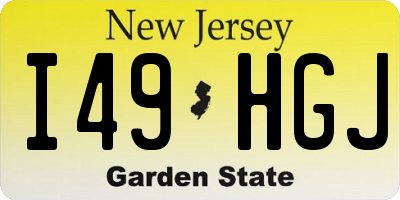 NJ license plate I49HGJ