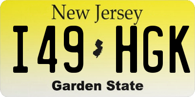 NJ license plate I49HGK