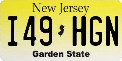NJ license plate I49HGN
