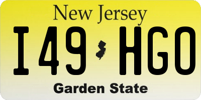 NJ license plate I49HGO