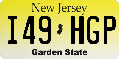 NJ license plate I49HGP