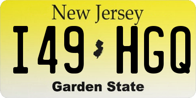 NJ license plate I49HGQ