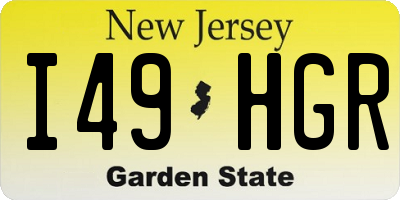 NJ license plate I49HGR