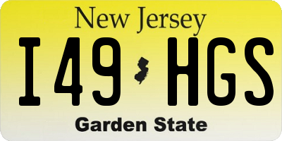NJ license plate I49HGS