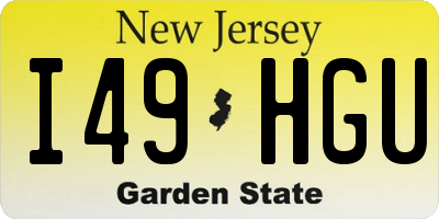 NJ license plate I49HGU