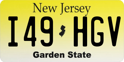 NJ license plate I49HGV