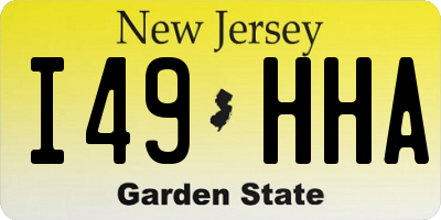 NJ license plate I49HHA