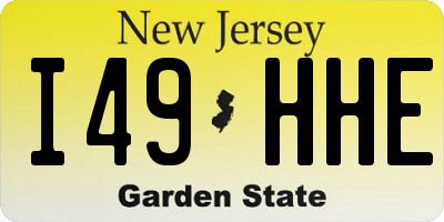 NJ license plate I49HHE