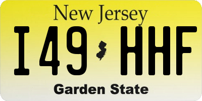 NJ license plate I49HHF