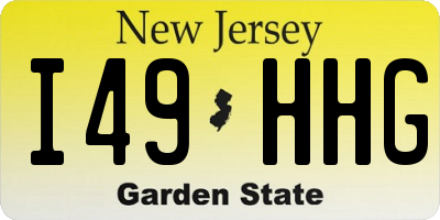 NJ license plate I49HHG