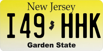 NJ license plate I49HHK