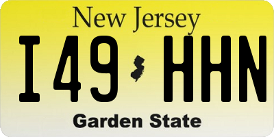 NJ license plate I49HHN