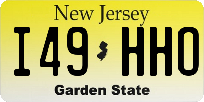 NJ license plate I49HHO