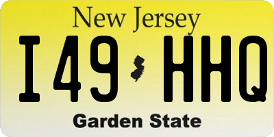 NJ license plate I49HHQ