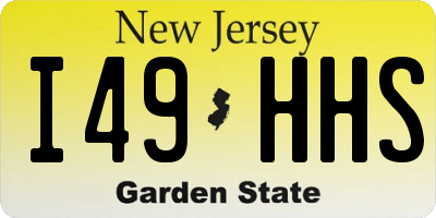 NJ license plate I49HHS