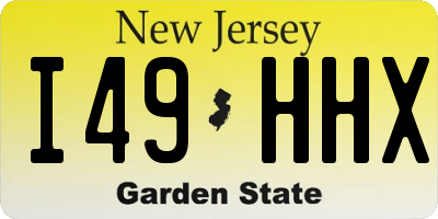 NJ license plate I49HHX