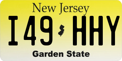 NJ license plate I49HHY