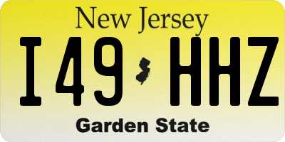 NJ license plate I49HHZ