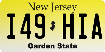 NJ license plate I49HIA