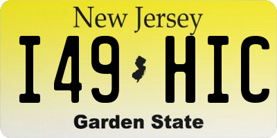 NJ license plate I49HIC