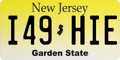 NJ license plate I49HIE